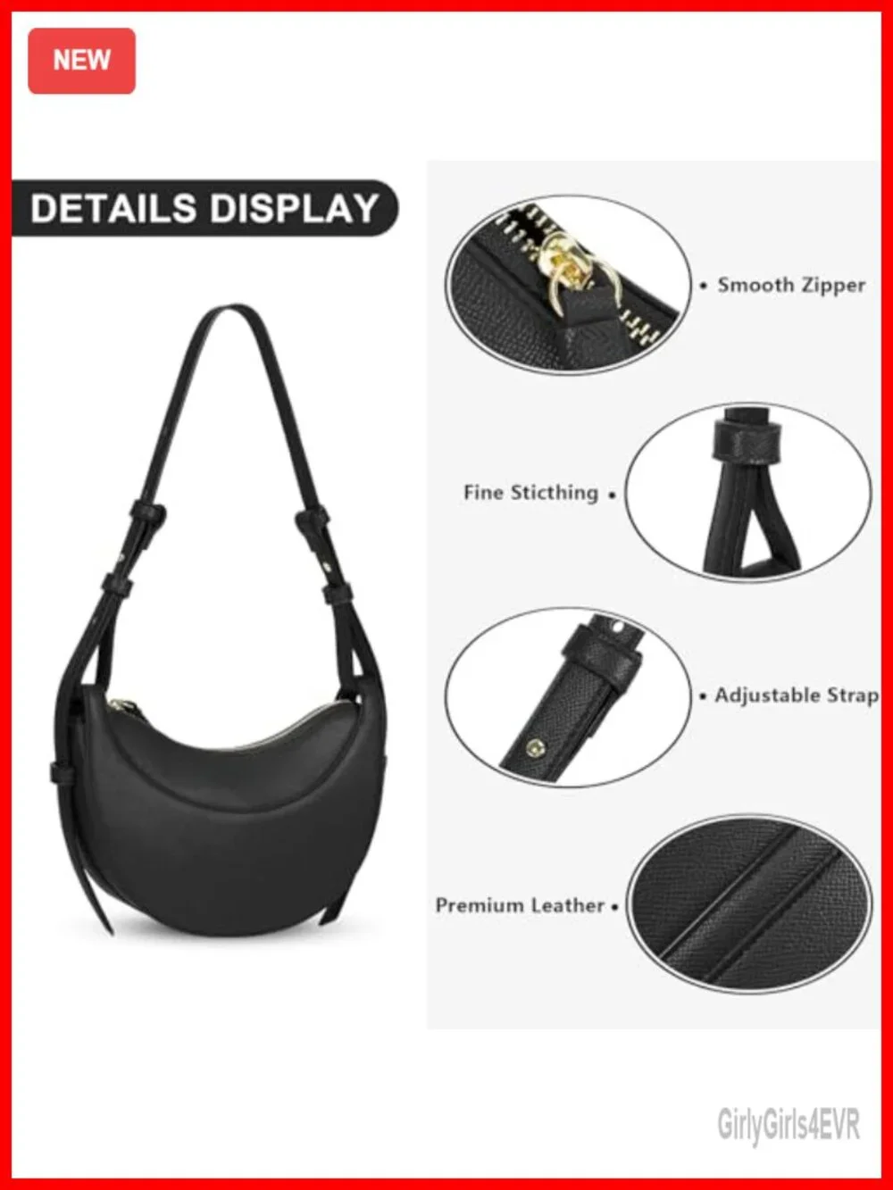 Faux Leather Saddle Bag Crescent Hobo Crossbody Purse Y2K Trendy Shoulder Bag